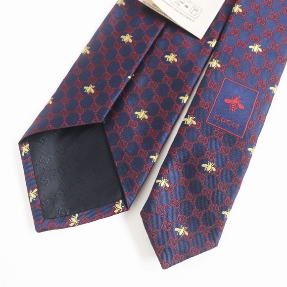 Gucci Silk Bee Logo Neck Tie - Picture 4 of 7